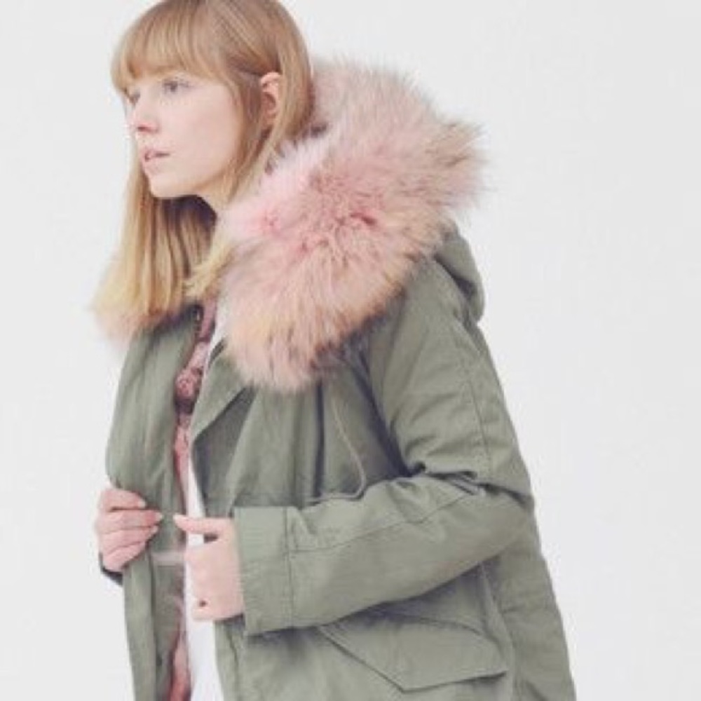 Faux pink Fur Anorak Jacket